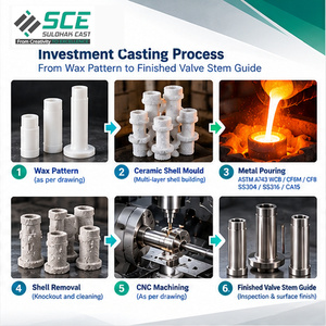ตัวนำวาล์วแบบหล่อขึ้นรูปด้วยขี้ผึ้งและงานกลึง CNC ตามมาตรฐาน ASTM A743 WCB CF8M CF8 SS 304 SS 316 CA 15 รับผลิตแบบ OEM/ODM ตามสั่ง - Product Image 4