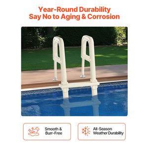 Scala per Piscina a 5 Gradini Inclinata a 75 Gradi con Doppio Corrimano, Gradini in Plastica Antiscivolo Resistenti, Capacità di Carico 300 Libbre, 4 Piedi - Product Image 5