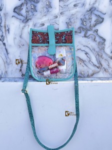 Bolso Transparente de Cuero Tallado a Mano, Elegante y Multiusos, Color Turquesa para Mujer - Product Image 1