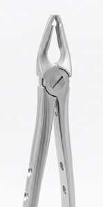 Forceps d'extraction dentaire à surface mate avec poignées perforées, bec étroit, instrument chirurgical en acier inoxydable - Product Image 3