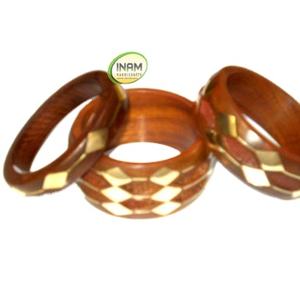 Brazaletes de madera hermosos y de diseñador hechos a mano de calidad premium con incrustaciones de latón recién llegados - Product Image 1