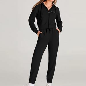 Ensemble de sweat-shirts courts pour femmes de qualité supérieure, confortables, style décontracté d'hiver, survêtement court en coton pour femmes - Product Image 4