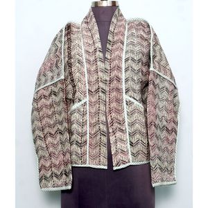 Ethnic Summer/Winter Spring Autumn Knitted <b>Kantha</b> <b>Jacket</b> 100% Cotton V-neck Full Sleeve Breathable Quick Dry Eco-Friendly - Product Image 5