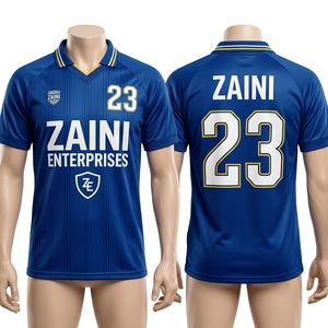 Camiseta de Fútbol Americano para Hombre, 220 GSM, Poliéster Premium Interlock, Azul Rey, Raglán, Impresión Digital Personalizada, Estampado en Caliente - Product Image 1