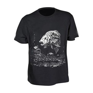 Top Trendy Men's Black Fishing <b>T</b>-<b>Shirt</b> With White <b>Fish</b> Print Front Design Cotton Pullover <b>Shirt</b> Adult Size Breathable - Product Image 1
