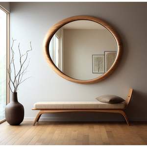 Marco de Madera Ecológico Hecho a Mano para Espejo de Pared, Decoración de Interiores Sostenible - Product Image 3