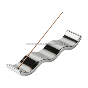 Stainless Steel Aromatic Incense Ash Catcher Holder with Wave Design Burner Tray for Meditation Yoga Home <b>Decor</b> Fall Season - Product Image 2