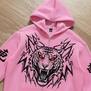 Low MoqWinter Thermal Fleece Streetwear Men's Sun Faded Distressed Acid Wash <b>Embroidery</b> DTG Logo Hoodie Flared Joggers Sweatsuit - Product Image 2