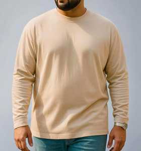 Camiseta de Manga Larga para Hombre, Color Beige, Cuello Redondo, Corte Regular, Estilo Casual - Product Image 3