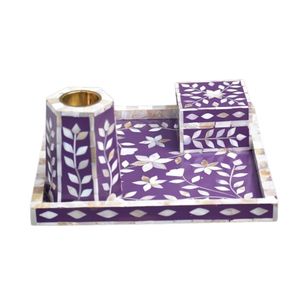 Brûleur d'encens Bakhoor exclusif fait main en nacre, avec plateau et boîte – Cadeaux religieux de l'Aïd en gros – Vente chaude - Product Image 3