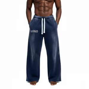 Wholesale High Quality Custom Men's Oversized Distressed Acid Wash <b>Pants</b> Wide Leg Sun Fade Baggy Sweatpants for Men - Product Image 3