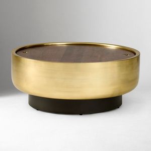<b>Round</b> Brass Coffee <b>Table</b> With Storage Handmade Antique Finish Transitional Living Room Furniture - Product Image 4