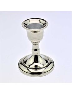 Shiny Silver Taper <b>Candle</b> Holder Traditional Table Centerpiece Decor Enduring Gracefulness - Product Image 1