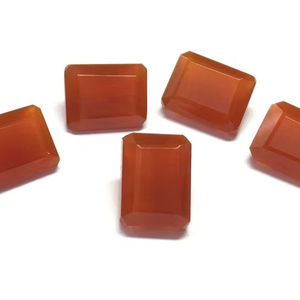 Ónix Rojo Natural, Corte Rectangular, Facetado, Parte Posterior Puntiaguda, 10 Piezas, Gemas Sueltas Pulimentadas para Fabricación de Joyería, Venta al Por Mayor - Product Image 1
