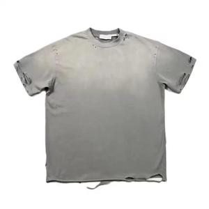 Custom <b>Sun</b> Fade Distressed Oversized Acid Wash T Shirts 100% Cotton <b>Drop</b> Shoulder TShirts For Streetwear & Casualwear For Unisex - Product Image 1