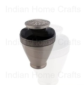 Brass <b>Memorial</b> Urn Metal Cremation <b>Keepsake</b> Urn Round Ash Casket Custom Engraved Grave Decor - Product Image 3