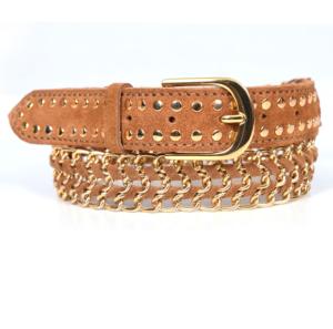 Cinturón de Cuero Genuino de Vaca de Moda 2026 para Hombre y Mujer, Grabado a Mano, con Cuentas Multicolor Vintage y Decoración de Aleación, Hecho en India - Product Image 1