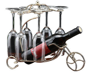 Support professionnel pour verre à vin en cristal, avec 6 crochets, porte-verre de table, conception de Cycle plaqué argent - Product Image 1