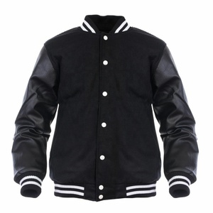 Chaquetas Varsity Hechas a Medida con Cuello Alto, Resistentes al Viento, de Cuero Genuino, Fabricadas en Pakistán, Precio Personalizado, Color Personalizado - Product Image 2
