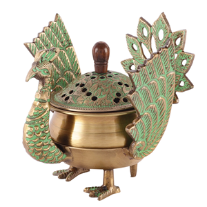 Quemador de incienso de latón puro de alta calidad con acabado pulido, quemador de Loban tradicional de latón vintage para decoración del hogar. - Product Image 2