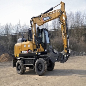 SY155W High Performance Wheel Excavator 13.5 Ton Heavy Duty Machine With Fuel Efficient Engine And Smooth Operation - Product Image 1