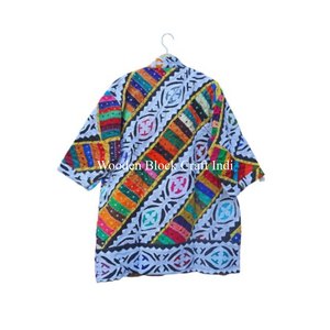Chaqueta Kantha 100% algodón puro hecha a mano, acolchada con bordados, ropa de invierno multicolor, ropa de calle para mujeres y niñas. - Product Image 5
