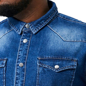 Chemise en jean pour homme de qualité supérieure, design unique, manches longues, chemise en jean tendance, chemise en jean de bureau respirante - Product Image 2