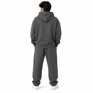 Conjunto de Sudadera con Capucha y Pantalones Jogger para Hombre, de Algodón Grueso, Estilo Urbano, Transpirable, Ropa Deportiva Informal, Venta al Por Mayor - Product Image 3