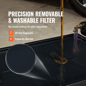 Vasca di raccolta olio a basso profilo da 20 galloni con pompa elettrica da 180W e carrello pieghevole da 2,5 m per smalti olio - Product Image 5