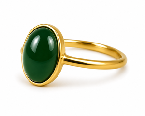 แหวนทองชุบประดับพลอยออนิกซ์สีเขียวทำมือ Ha Gems สำหรับผู้หญิงผู้ชาย สไตล์วินเทจ โบโฮ เครื่องประดับพลอย |   ของขวัญสุดหรูสำหรับ - Product Image 3