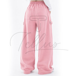 Nouveau pantalon de survêtement évasé en molleton de coton pour femme Tellus Apparel, taille élastique, coupe régulière, respirant, automne 2026 - Product Image 2