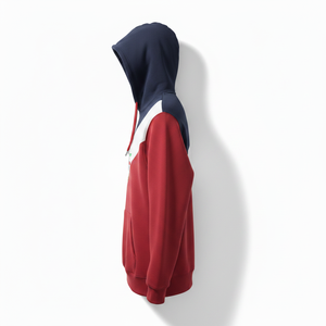 Sweat à capuche pour homme en polaire, coupe régulière, style color block, avec motifs 'Peace' et 'No War' imprimés, décontracté pour l'automne - Product Image 2