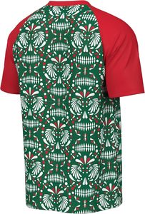 Maillot de sport personnalisé pour garçons, en coton imprimé, à manches courtes raglan, motif à carreaux sur le devant, pour équipe de Noël - Product Image 3