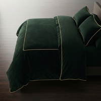 Housse de couette en velours vert/Razai 3 pièces, couleur unie, style classique, usage domestique hivernal, anti-boulochage, lavable en machine