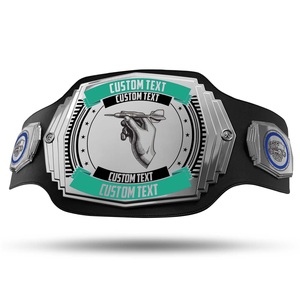 Cinturón de Campeonato de Peso Pesado Plateado y Rojo con Placas de Zinc, Correa de Cuero Vacuno, Centro Grabado y Acabado Liso para Ganadores de Torneos - Product Image 2