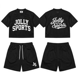Premium 160 GSM Polyester Mesh Men Jersey Short Set Breathable <b>White</b> Black <b>Panel</b> Design Heat Transfer Custom Logo short set for - Product Image 5