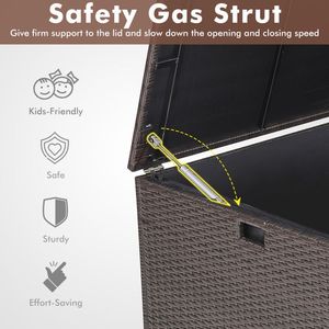 Caja de Almacenamiento Exterior Marrón Mixta de 175 Galones con Ruedas Universales y Forro con Cierre - Product Image 3