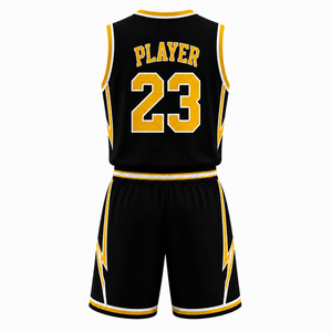 Tenues de basketball personnalisées OEM, impression par sublimation, jersey et short en tissu mesh, logo d'équipe personnalisé, vêtements de sport - Product Image 4