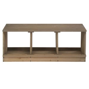 Nido in Legno per Galline Ovaiole, 3 Scomparti, Grigio, per Galline, Galline Ovaiole e Anatre - Product Image 2