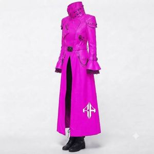Abrigo gótico de cuero para mujer con manga regular, cuello vuelto y decoración de tela de sarga, personalizado por RIVIAN ATLANTIC - Product Image 6