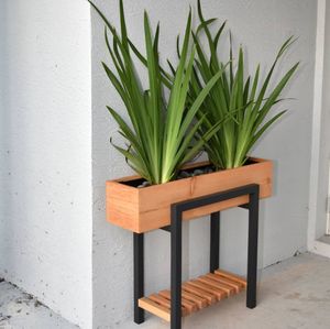 Wooden <b>planter</b> <b>box</b>, modern plant stand, indoor plant holder, wooden flower pot, succulent <b>planter</b> <b>box</b>, decorative <b>planter</b> stand, - Product Image 4