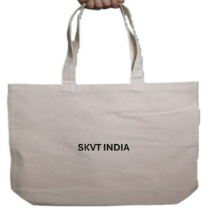 100% Organic Cotton Tote Bag Large Capacity Premium Quality Eco-Friendly Recyclable Customizable Silk Screen Printed Logo Strong - Product Image 4