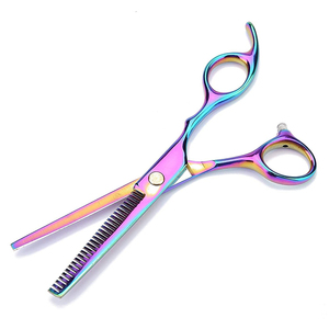 Titanium Rainbow Color Sharp Hair <b>Thinning</b> Scissors <b>Mirror</b> Polish Stainless Steel Barber Salon Use Hairdressing Scissors - Product Image 1