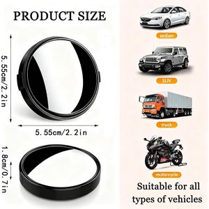 Set di 2 Specchietti Convessi HD in Vetro per Angoli Ciechi, Specchietti Laterali Grandangolari con Ventosa, Facile Regolazione per Auto - Product Image 5