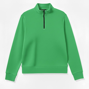 Nouveautés 2026 – Sweat-shirt polaire imprimé pour homme, col montant, demi-zip, 100 % coton, teint uni, collection hiver, OEM - Product Image 1