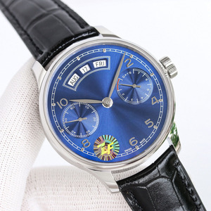 Montre mécanique automatique pour homme, de luxe, romantique et éternelle, avec cadran bleu de qualité supérieure, affichage de la date, idéale pour les voyages d'affaires décontractés - Product Image 4