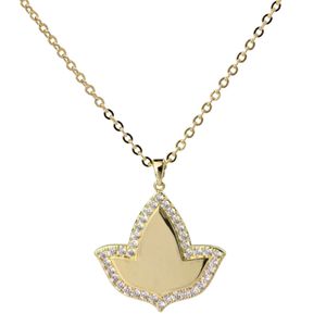 Collier Pendentif Feuille en Cristal Doré avec Bordure en Strass Transparent, Chaîne Fine, Charme Botanique Élégant, Bijoux de Mode pour Femme, Idéal pour les Fêtes - Product Image 6