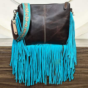 Bolsos de Hombro de Gran Capacidad para Mujer, Bolsos Cruzados de Cuero Vacuno con Flecos Estilo Western, Bolsos de Mano Boho Western Elegantes - Product Image 5