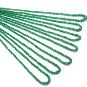 Cuentas redondas de esmeralda zambiana natural, muy vendidas, cuentas facetadas de piedras preciosas, 3-5 mm, hilo de 16 pulgadas para la fabricación de joyería. - Product Image 3