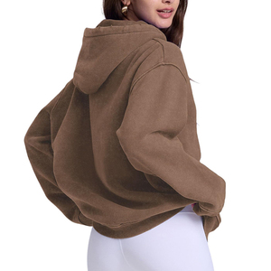 Sudadera con Capucha para Mujer, Lavado Ácido, Material de Algodón, Interior de Felpa Suave, Capucha Ajustable, Bolsillo Canguro, Corte Holgado, Estilo Casual Urbano - Product Image 3